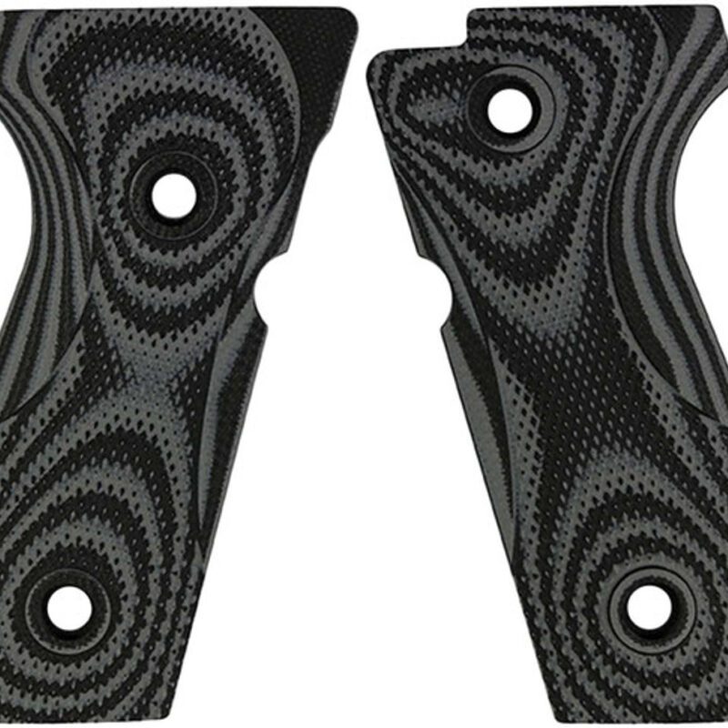 LOK Grips Beretta 92 Thin Full Checkered Heel Cut (Black/Gray)