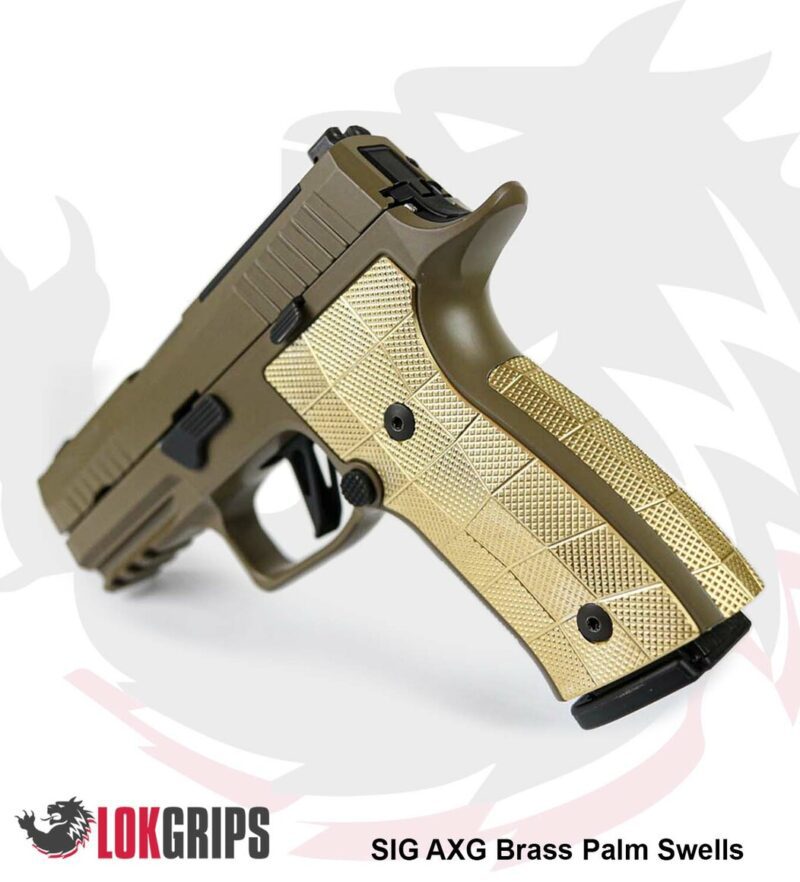 LOK Grips GridLok Brass Grips and Backstrap Palm Swell for Sig Sauer AXG PRE-ORDER - Image 2