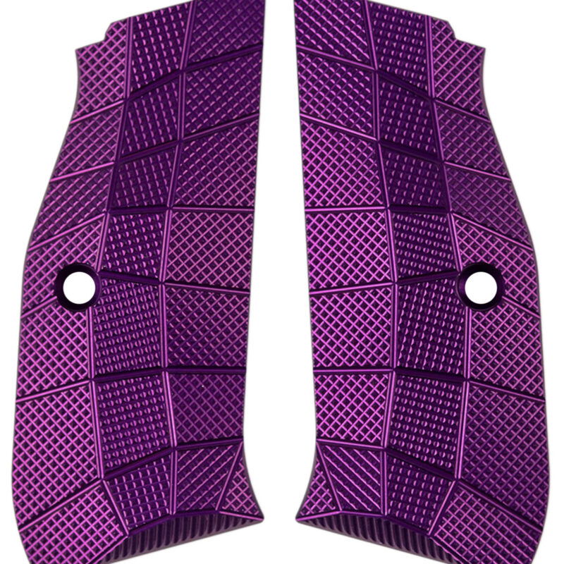 LOK Grips Palm Swell Aluminum GridLOK Aggressive for CZ Shadow 2 Purple