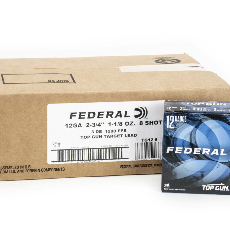 Federal Top Gun 12 Ga. 2 3/4, 1 1/8 oz #8 Shot Case (250)