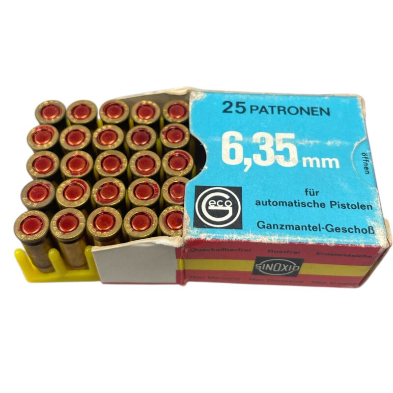 Geco .25 Auto Pistol Full Metal Case (25) Vintage Box - Image 3