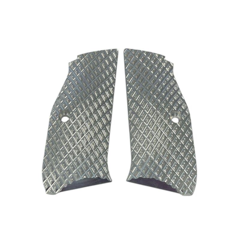 LOK Grips Palm Swell Aluminum Jaws Aggressive for CZ Shadow 2/SP-01 Silver Raw
