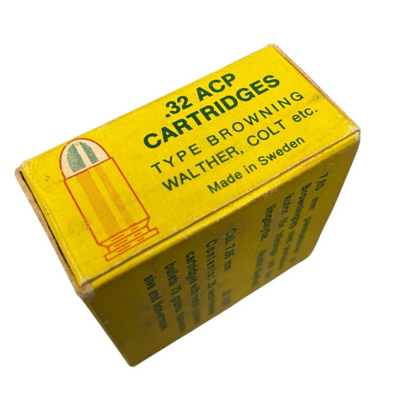 SM Metall Patroner .32 ACP, 7.65mm 73gr Full Metal Case (25) Vintage Box  - Image 4