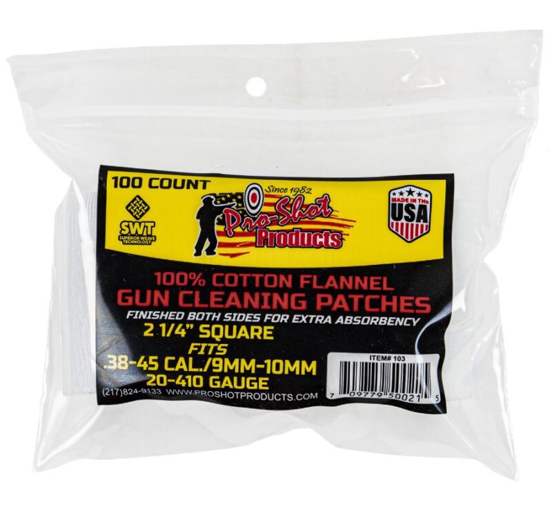 Pro-Shot Patch 9mm/.38 2 1/4" Square (100)