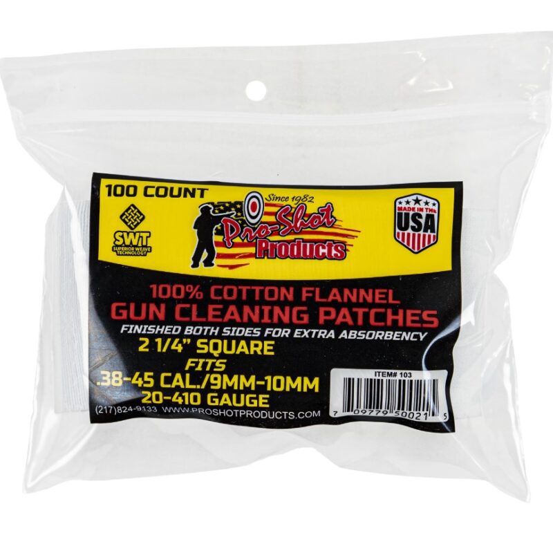 Pro-Shot Patch 9mm/.38 2 1/4" Square (100)