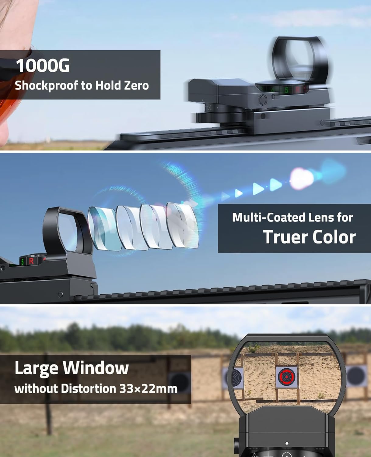 CVLIFE FoxSpook Red Green Dot Sight Scope Dot Sight (Open Box) - Image 3